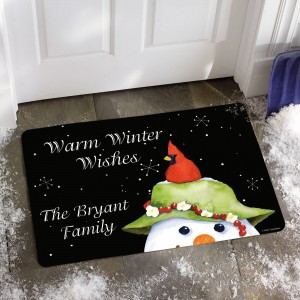 Personalized "Warm Winter Wishes" Doormat, 17" x 27"   552170339